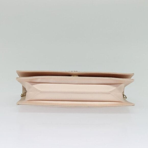 CHANEL Chain Stone Camelia Shoulder Bag Satin Pink CC Auth - Picture 14 of 16